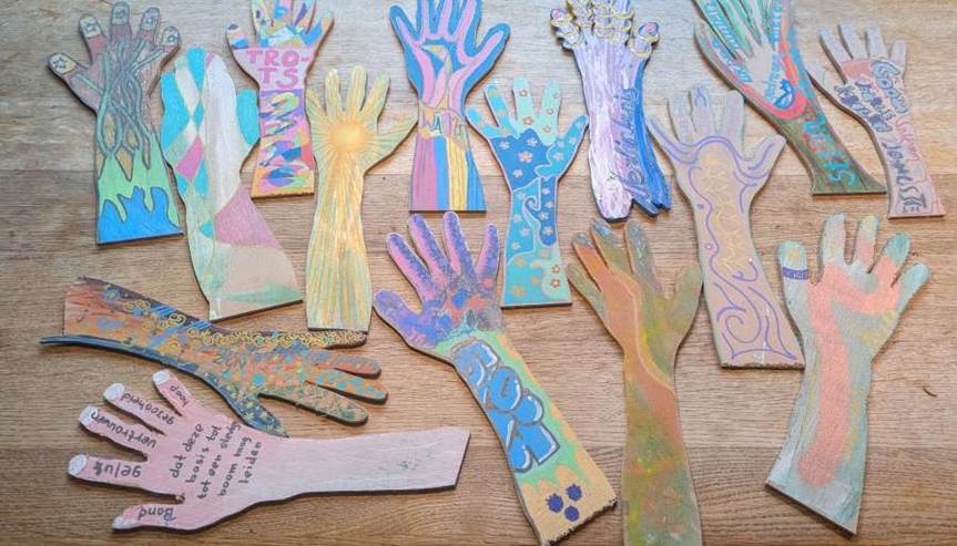 resultaten workshop Meerhoven Nuhands kunst project samen met bibliotoop community om sociale cohesie te versterken in de wijk.